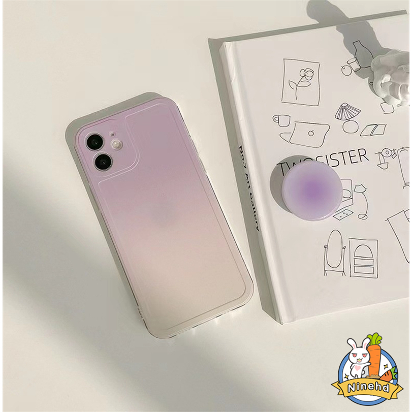 Ins Sunset Gradient Airbag Dudukan Ponsel Klein Blue Portable Desktop 360derajat Rotary Melingkar Telescopic Bracket Kompatibel Untuk iPhone Case Iphone14 13 12 11 Pro Max7 8