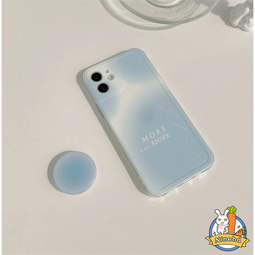 Ins Sunset Gradient Airbag Dudukan Ponsel Klein Blue Portable Desktop 360derajat Rotary Melingkar Telescopic Bracket Kompatibel Untuk iPhone Case Iphone14 13 12 11 Pro Max7 8