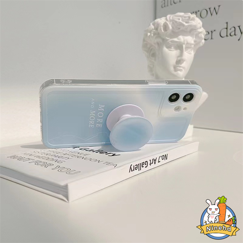 Ins Sunset Gradient Airbag Dudukan Ponsel Klein Blue Portable Desktop 360derajat Rotary Melingkar Telescopic Bracket Kompatibel Untuk iPhone Case Iphone14 13 12 11 Pro Max7 8