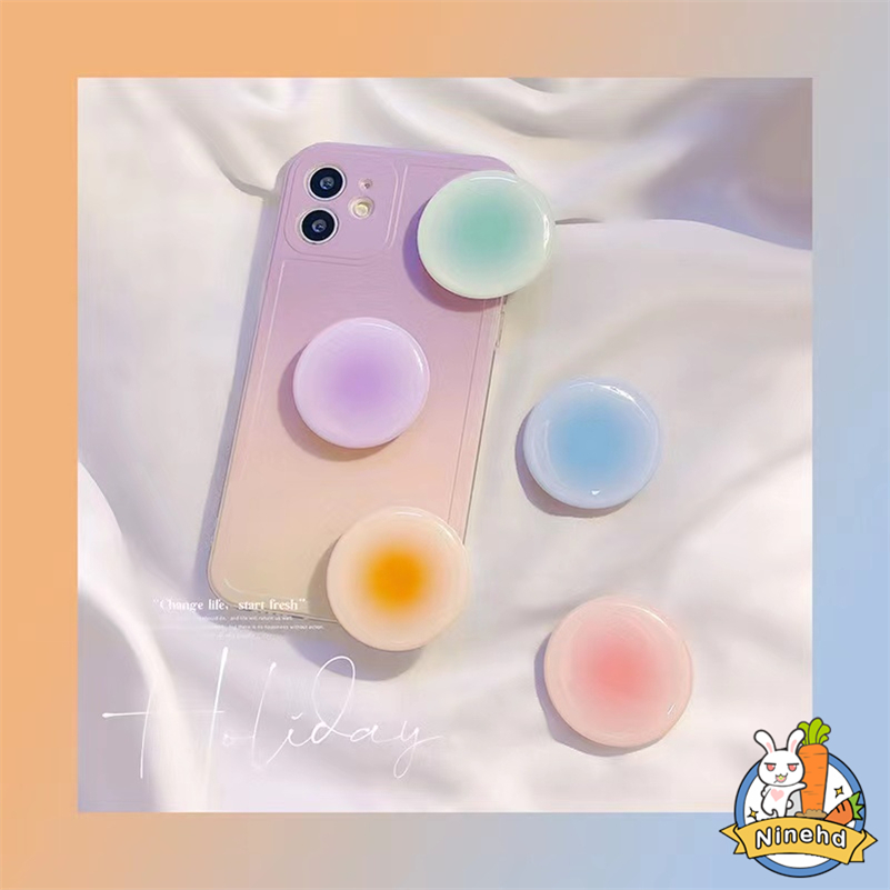 Ins Sunset Gradient Airbag Dudukan Ponsel Klein Blue Portable Desktop 360derajat Rotary Melingkar Telescopic Bracket Kompatibel Untuk iPhone Case Iphone14 13 12 11 Pro Max7 8