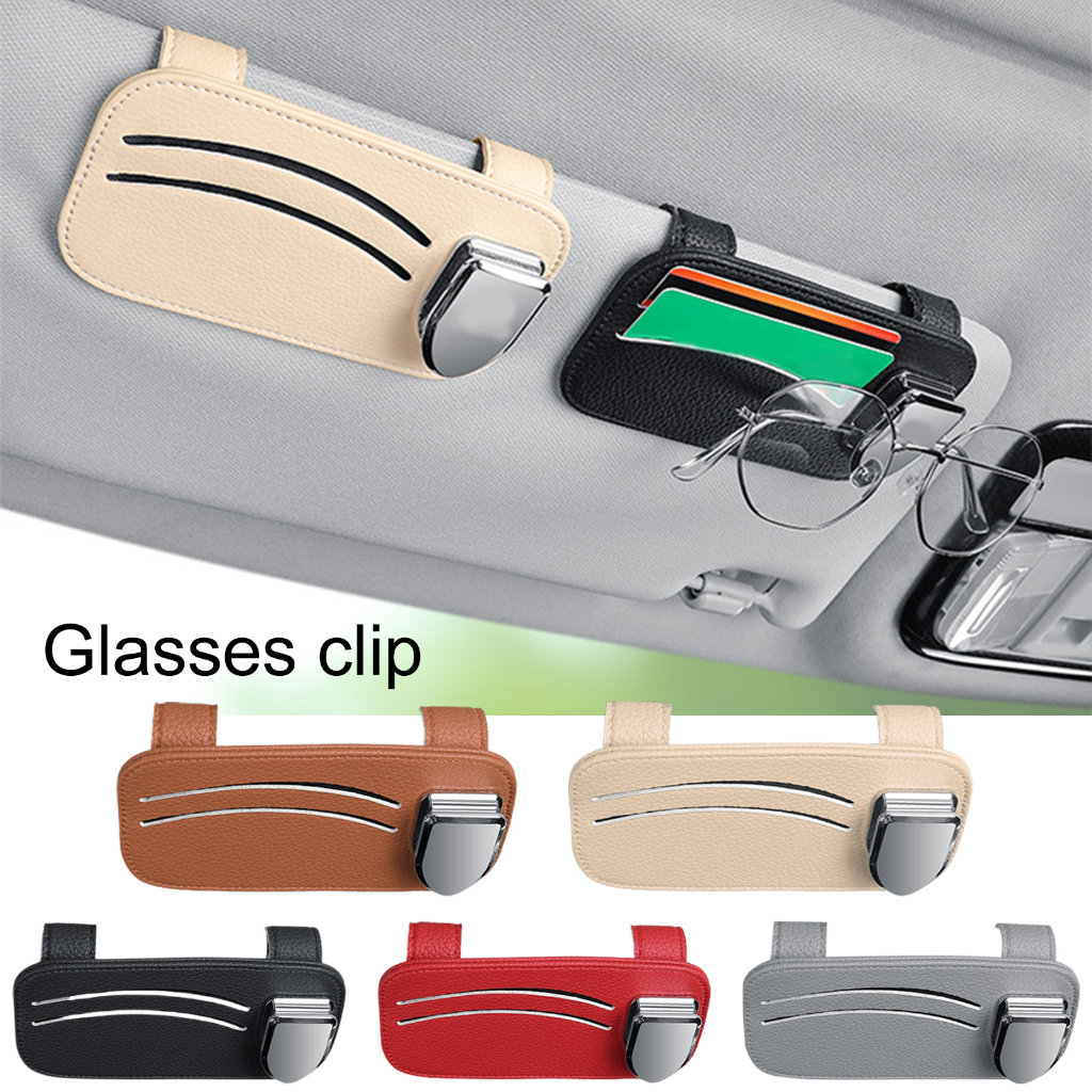 Suppmodel Hemat Ruang Kacamata Hitam Klip Perlengkapan Kendaraan Car Sun Visor Kartu Nama DVD Holder Anti Gores