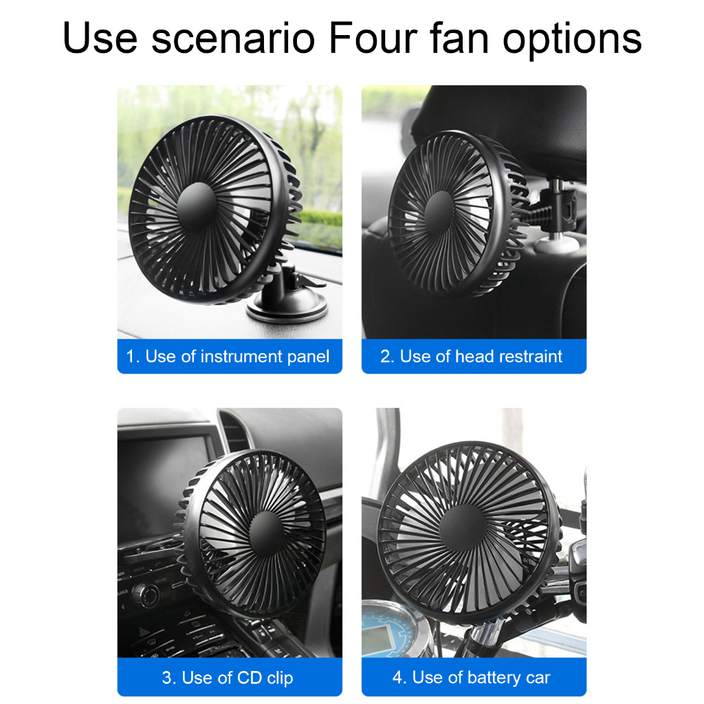 Suppmodel Kipas Angin Mobil Hemat Energi Perlengkapan Kendaraan Dashboard USB Air Cooling Fan 3baling
