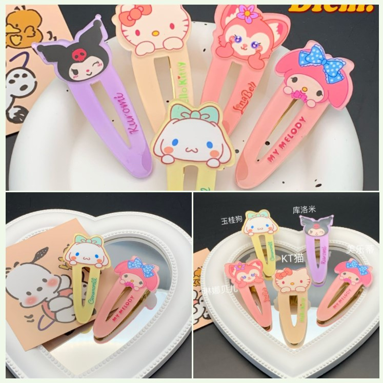 【COD】Delunashop_Acc jepit rambut hair clip / pin rambut sanrio kuromi Cinnamonroll kep poni anak