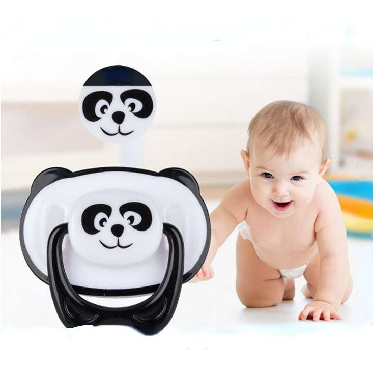 Dot Botol Susu Bayi Kepala Bulat Flat Motif Panda Lucu Dengan Ring Penarik