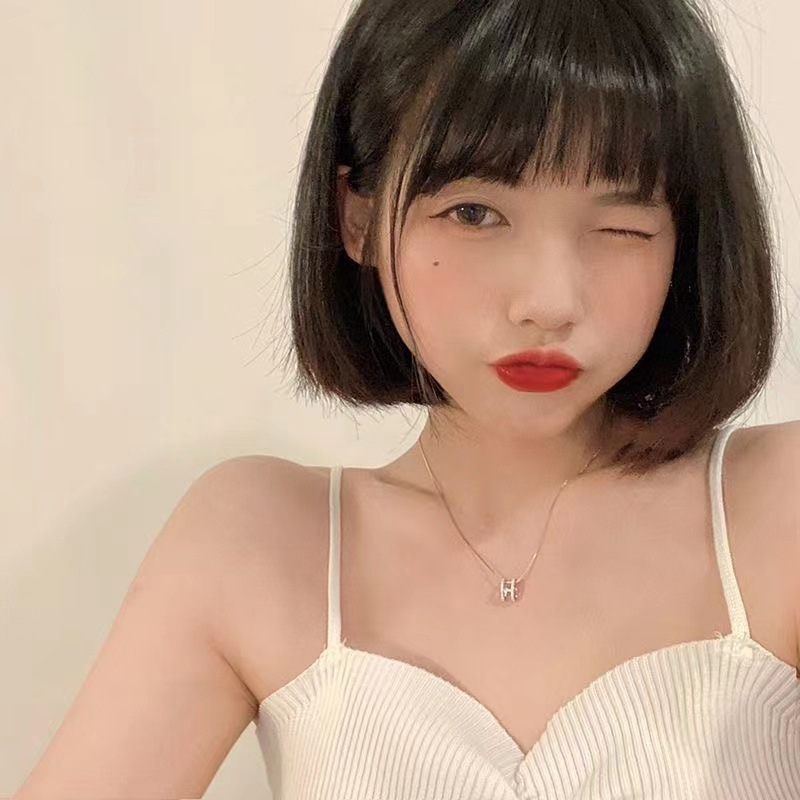 Kalung Liontin Wanita Alfabet H Perak Kalung Huruf Emas Korean Style Anti Karat Aksesoris Wanita