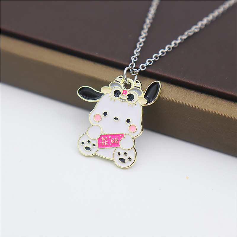 Puppy sheep pendant Anak Kartun Liontin stainless steel Kalung Perlengkapan Siswa Hadiah Ulang Tahun Logam Aksesoris fashion