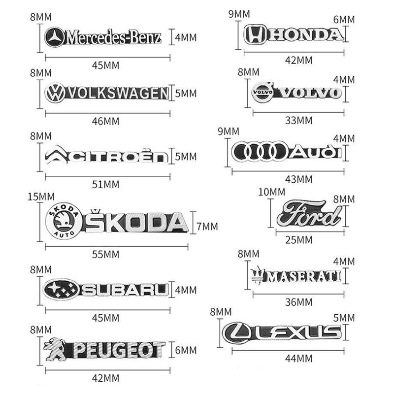 Stiker Logo Mobil 3D DIY Dekorasi Aksesoris Mobil Untuk Handle Pintu Mobil Jendela Bagasi Speaker Mobil Decor Decal Untuk BMW Benz Honda Toyota Nissan Mitsubishi