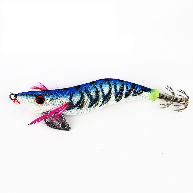 1pcs Umpan Pancing Luminous Udang Squid Jig 2.0# 2.5# 3.0# Umpan Udang Kayu Air Asin Umpan Spinner Buatan Jig Pancing Untuk Memancing Gurita