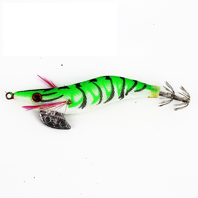 1pcs Umpan Pancing Luminous Udang Squid Jig 2.0# 2.5# 3.0# Umpan Udang Kayu Air Asin Umpan Spinner Buatan Jig Pancing Untuk Memancing Gurita