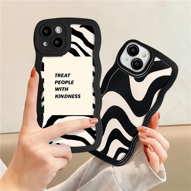 Infinix Hot9 11 10 8 Play 12 Pro Hot 10T 10s 11s NFC 10Lite 11s 12i 20 20s Smart5 4 6 Plus Note8 12 G96 10Pro 12Pro 12 2023 Art Zebra Pattern Wavy Edge Irregular Stripe Case