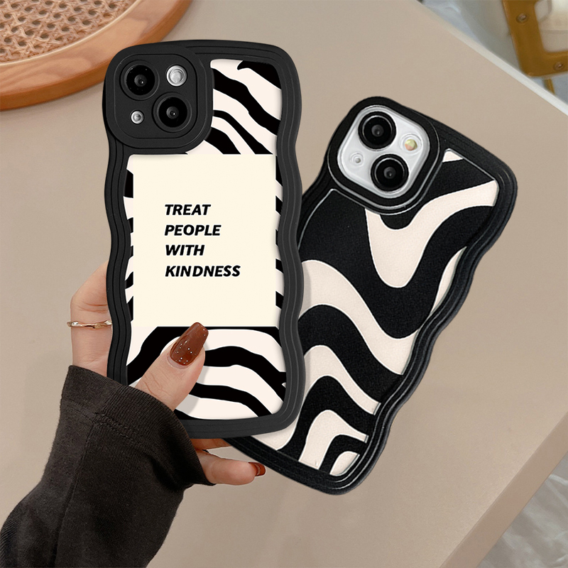 Infinix Hot9 11 10 8 Play 12 Pro Hot 10T 10s 11s NFC 10Lite 11s 12i 20 20s Smart5 4 6 Plus Note8 12 G96 10Pro 12Pro 12 2023 Art Zebra Pattern Wavy Edge Irregular Stripe Case