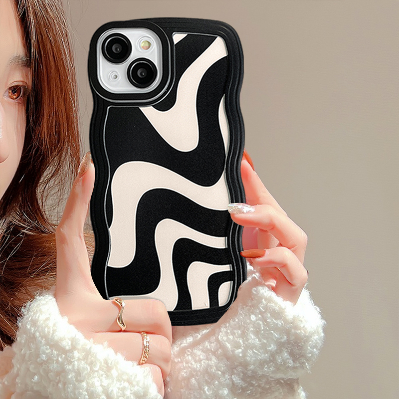 Infinix Hot9 11 10 8 Play 12 Pro Hot 10T 10s 11s NFC 10Lite 11s 12i 20 20s Smart5 4 6 Plus Note8 12 G96 10Pro 12Pro 12 2023 Art Zebra Pattern Wavy Edge Irregular Stripe Case