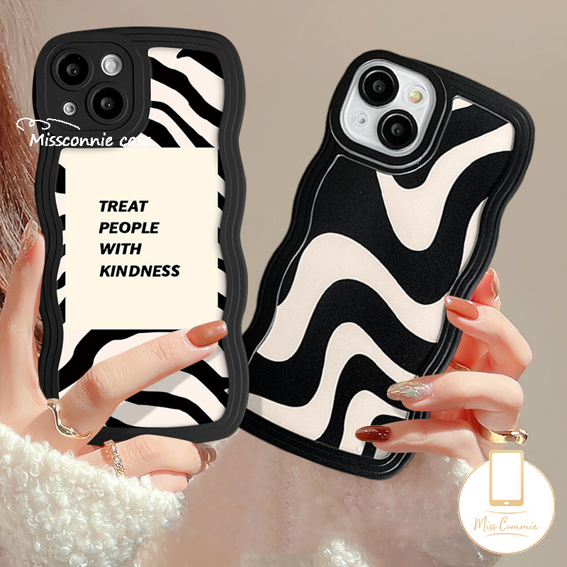 Casing Realme C21Y C55 C53 10 9 9Pro+8i C15 C33 C30 C11 C25 C12 C35 C25s 8 C25Y C20 C3 C20A C17 7 7i 9i 6i 5i 5 5s Art Zebra Pattern Wavy Edge Irregular Stripe Soft Back Sarung