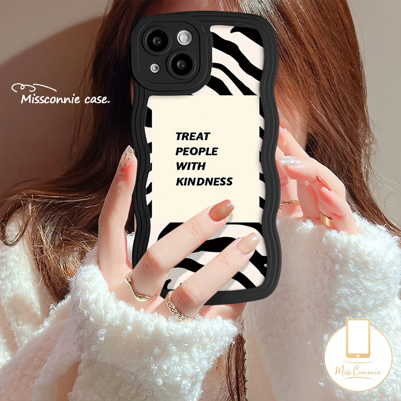 Redmi 9T 12C 9.10 9A A1 10A 9C NFC A1+10C Mi 11T Redmi Note8 Note10 11 Pro+9 Pro 10s 11s Note 10 Pro Max Plus Art Zebra Pattern Garis Tidak Teratur Tepi Bergelombang Casing Tahan Guncangan Lembut