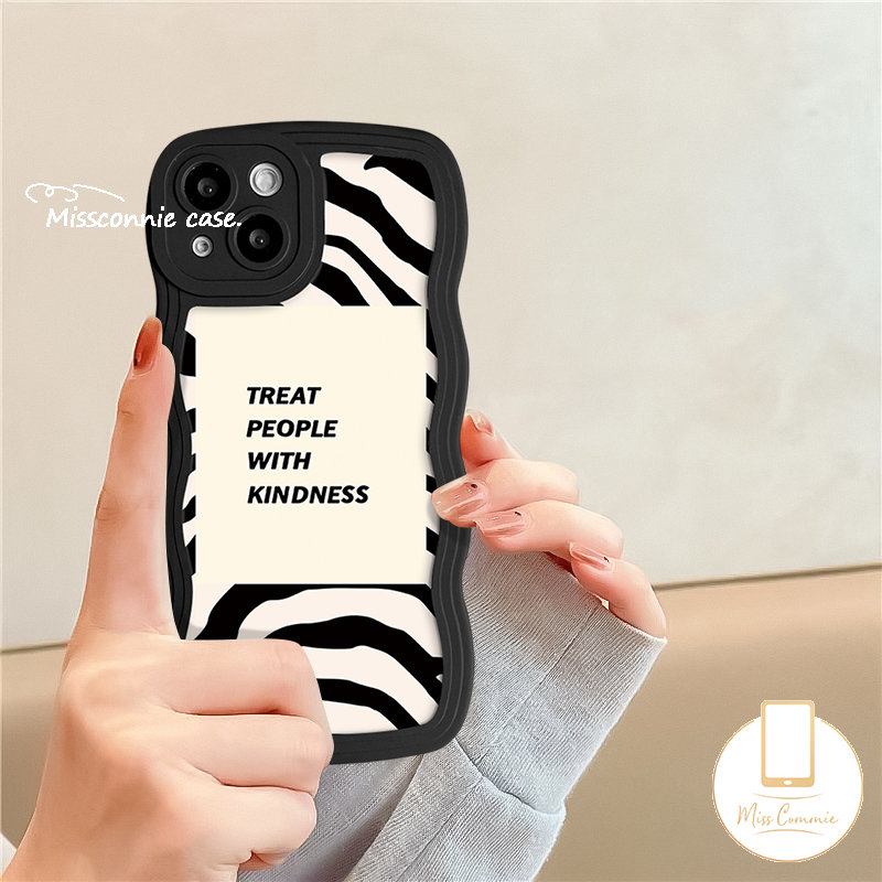 Redmi 9T 12C 9.10 9A A1 10A 9C NFC A1+10C Mi 11T Redmi Note8 Note10 11 Pro+9 Pro 10s 11s Note 10 Pro Max Plus Art Zebra Pattern Garis Tidak Teratur Tepi Bergelombang Casing Tahan Guncangan Lembut