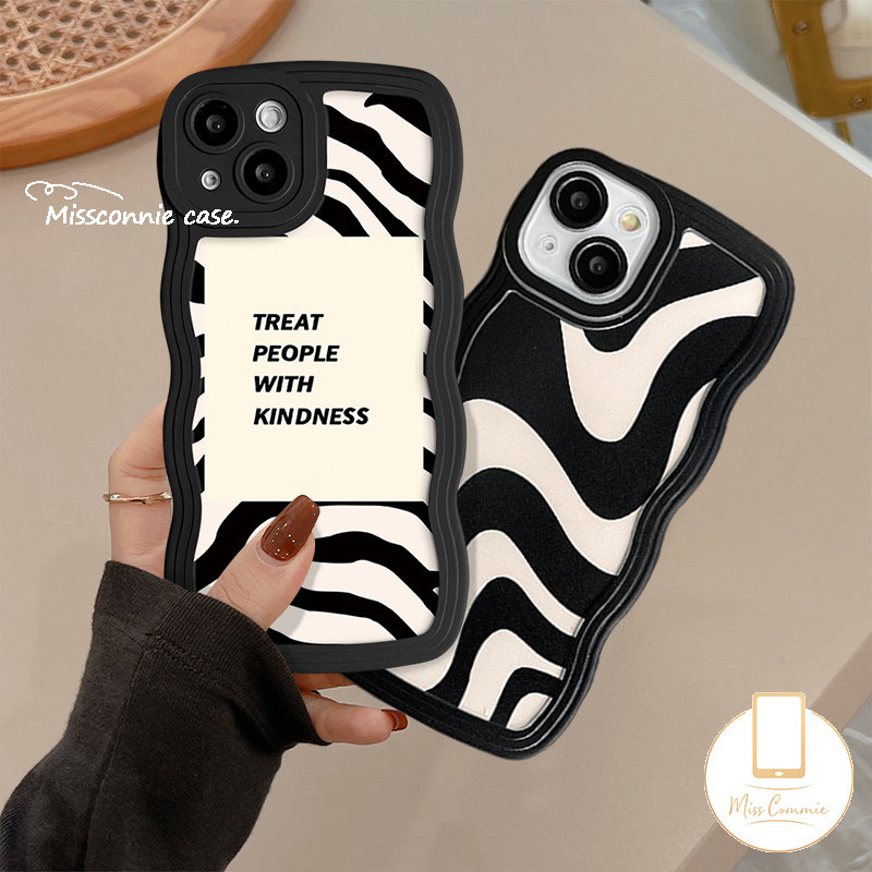 Redmi 9T 12C 9.10 9A A1 10A 9C NFC A1+10C Mi 11T Redmi Note8 Note10 11 Pro+9 Pro 10s 11s Note 10 Pro Max Plus Art Zebra Pattern Garis Tidak Teratur Tepi Bergelombang Casing Tahan Guncangan Lembut