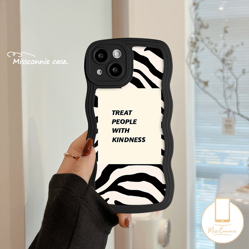 Redmi 9T 12C 9.10 9A A1 10A 9C NFC A1+10C Mi 11T Redmi Note8 Note10 11 Pro+9 Pro 10s 11s Note 10 Pro Max Plus Art Zebra Pattern Garis Tidak Teratur Tepi Bergelombang Casing Tahan Guncangan Lembut