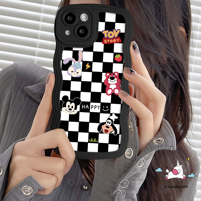 Casing Realme C33 C55 C53 C21Y C12 10 C15 C25 C11 C30 9 9Pro+9i C25s 8i 5 6i 8 8Pro C25Y C17 C20 C20A C3 7i 5i 7papan Catur Lucu Smiley Kartun Dinosaurus Soft Wavy Edge Case