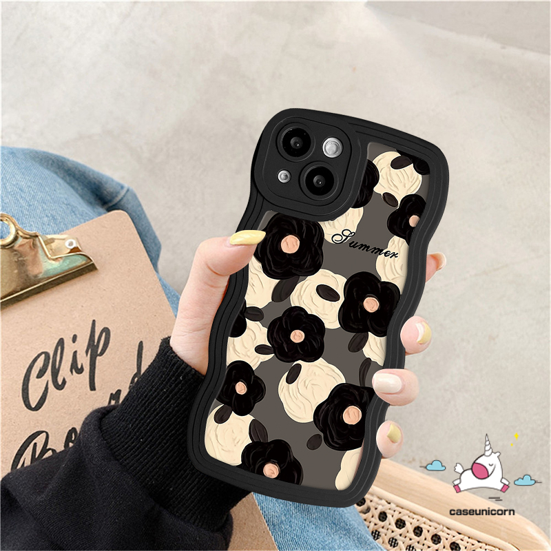 Casing Hp Bunga Infinix Hot 12 Pro 10T 9 8 11 10 Play 10Lite 11s 12i 20 20s Hot 10s 11s NFC Note 8 12 G96 10Pro 12Pro Smart 4 5 6 Plus Retro Bunga Tulip Wavy Edge Soft Cover