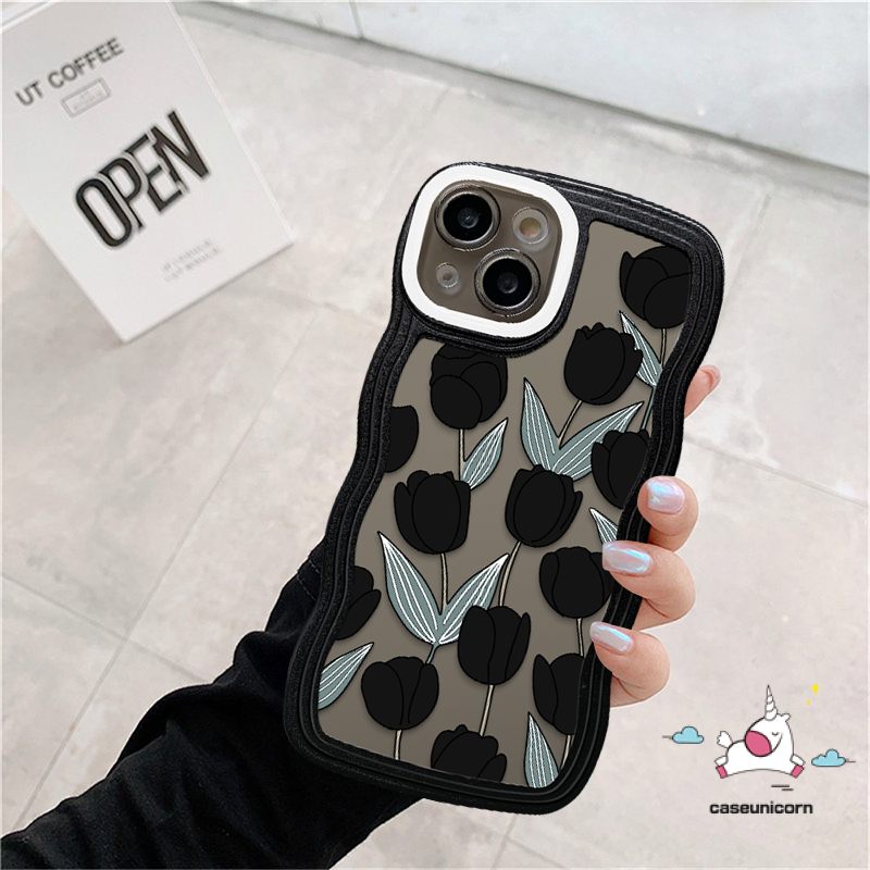 Casing Hp Bunga Infinix Hot 12 Pro 10T 9 8 11 10 Play 10Lite 11s 12i 20 20s Hot 10s 11s NFC Note 8 12 G96 10Pro 12Pro Smart 4 5 6 Plus Retro Bunga Tulip Wavy Edge Soft Cover