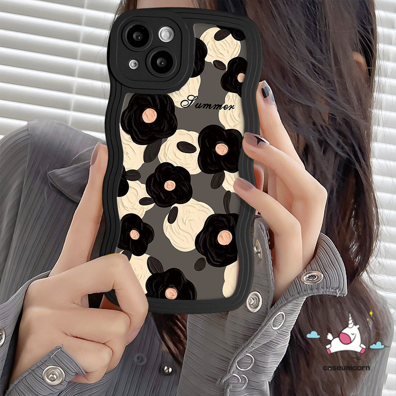 Casing Hp Bunga Infinix Hot 12 Pro 10T 9 8 11 10 Play 10Lite 11s 12i 20 20s Hot 10s 11s NFC Note 8 12 G96 10Pro 12Pro Smart 4 5 6 Plus Retro Bunga Tulip Wavy Edge Soft Cover