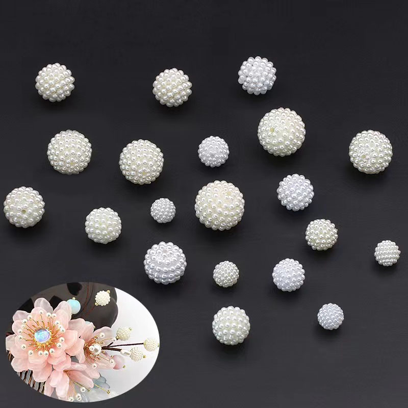 10pcs 10mm 12mm 14mm Acrylic Beads Yangmei Beads Circular Loose Beads Cocok Untuk Membuat Perhiasan DIY Aksesoris Beads