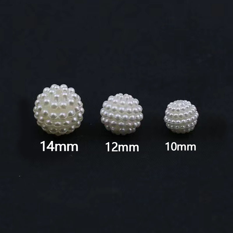 10pcs 10mm 12mm 14mm Acrylic Beads Yangmei Beads Circular Loose Beads Cocok Untuk Membuat Perhiasan DIY Aksesoris Beads