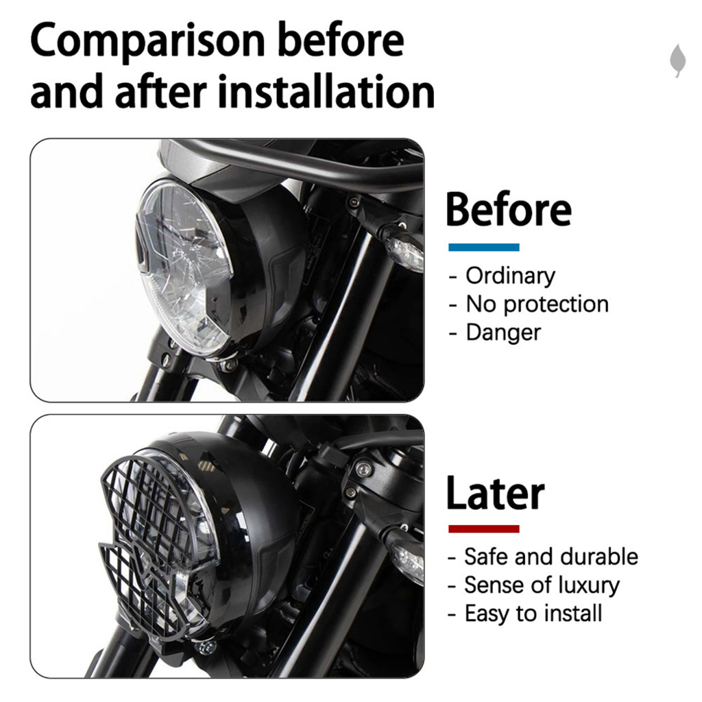 Suppmodel Portable Headlamp Cover Stainless Steel Penutup Pelindung Lampu Depan Motor Kekuatan Tinggi Untuk Triumph66021+