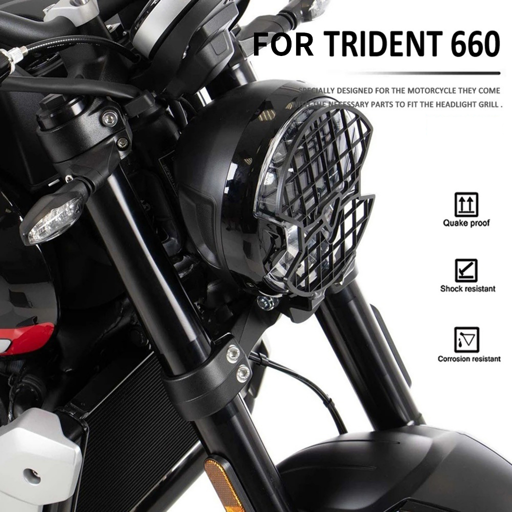 Suppmodel Portable Headlamp Cover Stainless Steel Penutup Pelindung Lampu Depan Motor Kekuatan Tinggi Untuk Triumph66021+