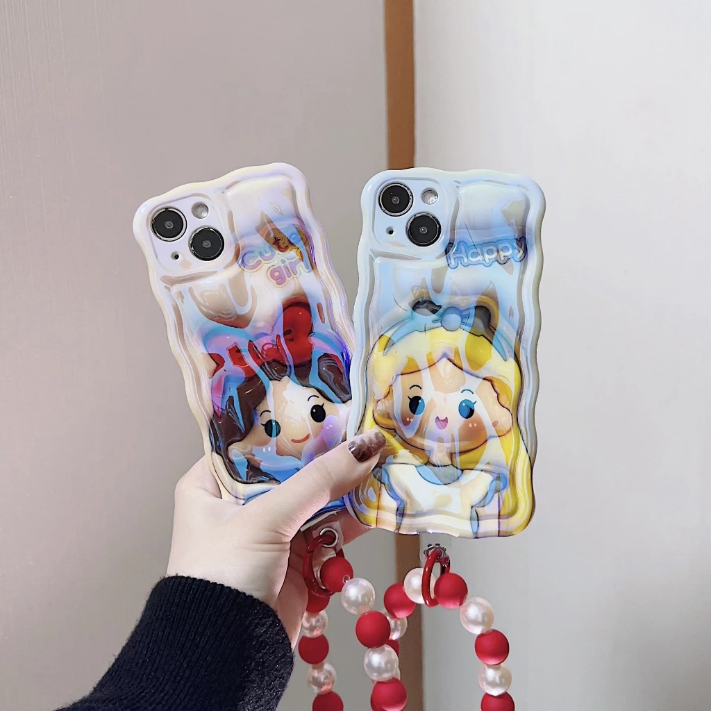 IPHONE Bingkai Foto Happy Cute Girl Princess Desain Gelang Merah Casing Ponsel Kompatibel Dengan Iphone12 13 14 11 Pro Max Ggrzxc