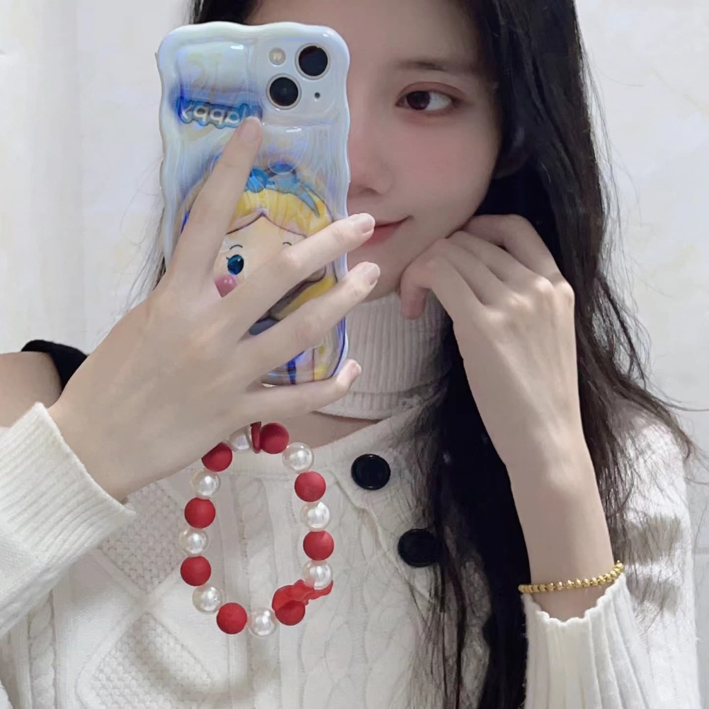IPHONE Bingkai Foto Happy Cute Girl Princess Desain Gelang Merah Casing Ponsel Kompatibel Dengan Iphone12 13 14 11 Pro Max Ggrzxc