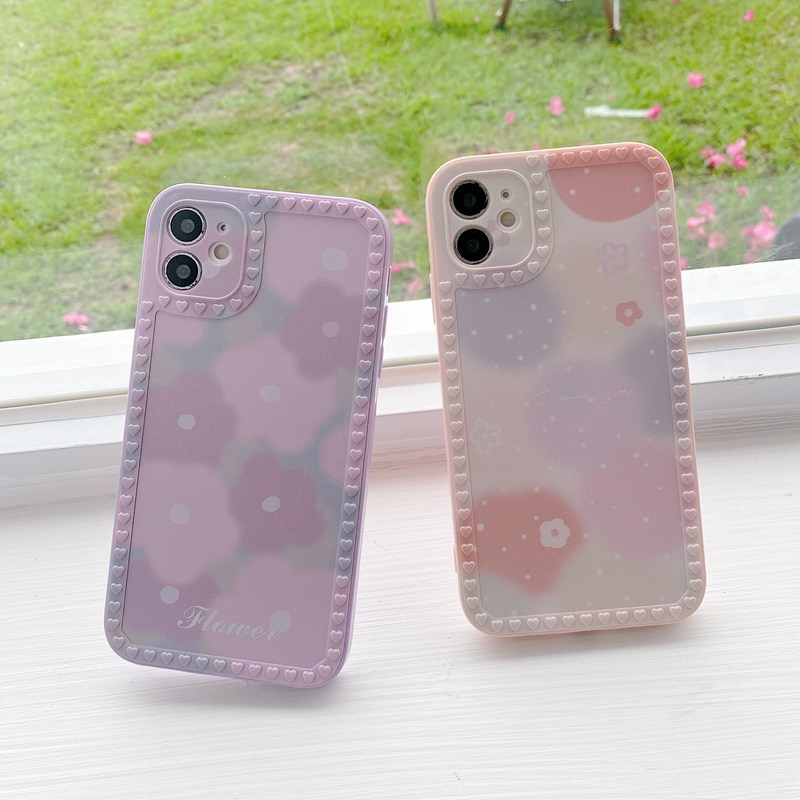 Nice Purple Flowers Soft Case OPPO A83 A3S A7 A5S A12 A11K F9 A52 A92 A9 A5 A31 A53 A33 2020 A57 A39 A15 A15S A16 A54 A74 Love Frame Casing VIVO Y91 Y93 Y95 Y91C Y11 Y12i Y12 Y15 Y17 Y19 S1 Pro Y83 Y81 Y50 Y30 Y30i Y20 Y20S Y12S