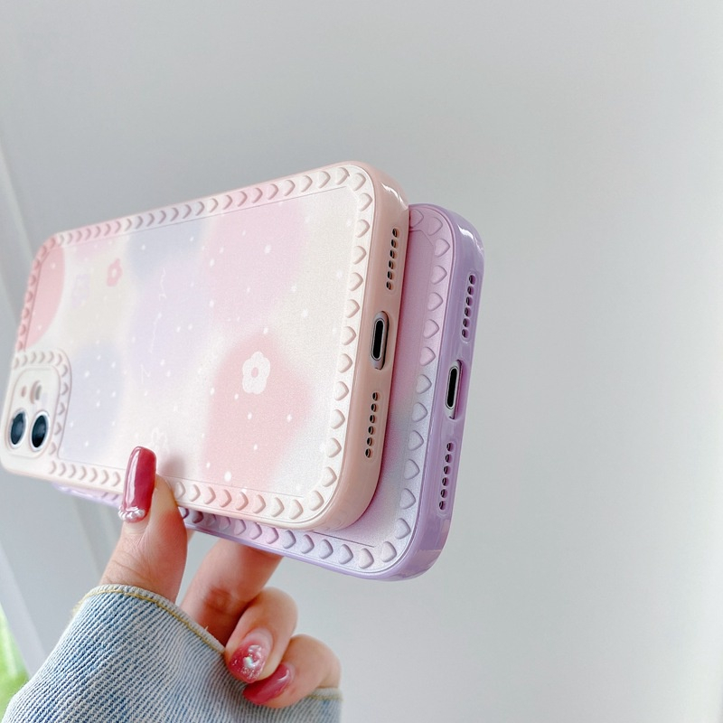 Nice Purple Flowers Soft Case OPPO A83 A3S A7 A5S A12 A11K F9 A52 A92 A9 A5 A31 A53 A33 2020 A57 A39 A15 A15S A16 A54 A74 Love Frame Casing VIVO Y91 Y93 Y95 Y91C Y11 Y12i Y12 Y15 Y17 Y19 S1 Pro Y83 Y81 Y50 Y30 Y30i Y20 Y20S Y12S