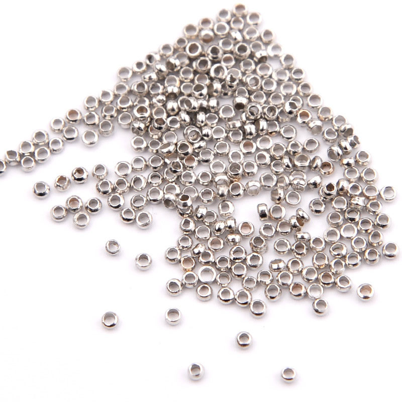 100pcs Alloy Ball Crimping End Ball Posisi Bola Stopper Spacing Ball Digunakan Untuk Penemuan Produksi Perhiasan DIY Produk Gelang