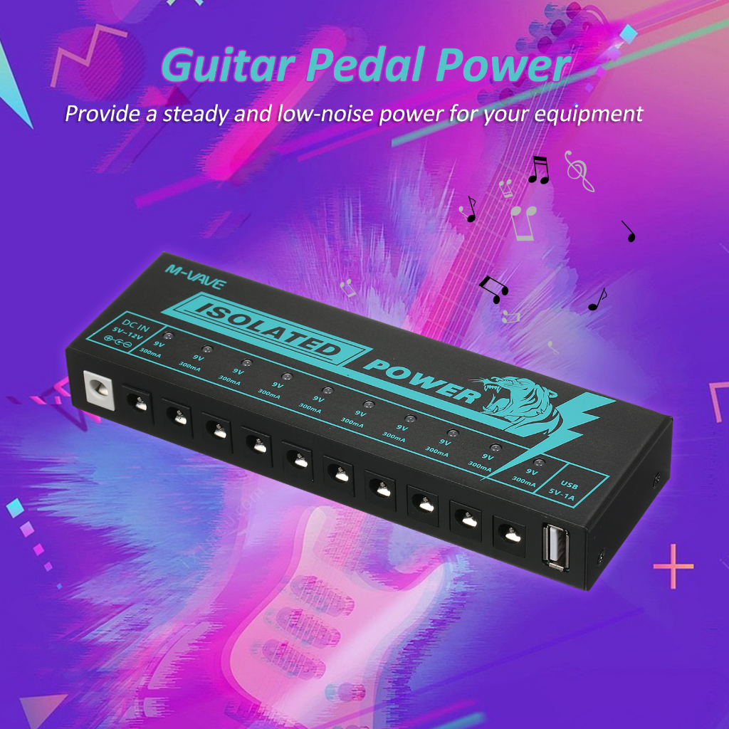 M-vave Pedal Gitar Power Efektor Gitar Power Supply 10isolasi DC Output Isolated Power