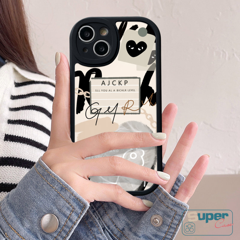 Case OPPO A54 A17K A17 A95 A57 A16 A15 A5 A9 A7 A74 A12 A16s A96 A5s A55 A76 A77 A3sA16K A1k A77s A53 A52 Reno 85f 7Z 6cinta Hati Graffiti Comme des Garcons Wavy Edge Soft Case