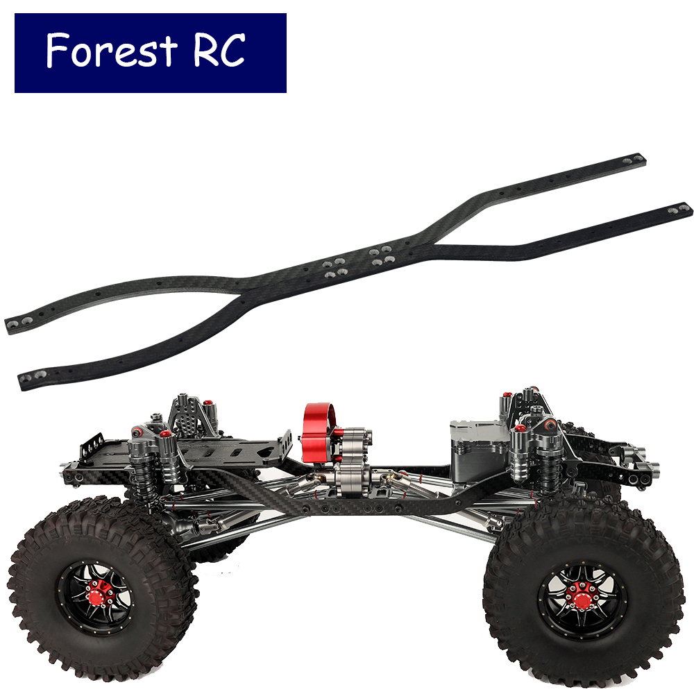 Forestrc Chassis Frame Rails Carbon Fiber Beams for Axial SCX10 I D90 SCX10 II 90046 90047 RC Car Cr