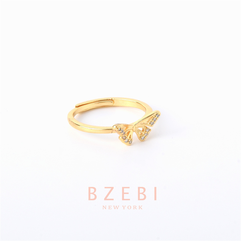 Bzebi Cincin Emas Berlian 18k, Cincin Terbuka Ajustable, Anti Karat, Gaya Korea, Aksesoris Fashion Wanita, Aksesoris Sehari-Hari, Perhiasan Premium, Hadiah Ulang Tahun Dengan Box 340r