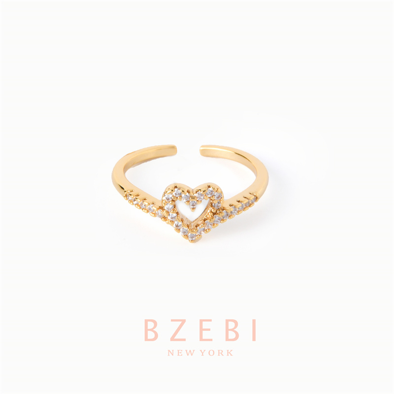 Bzebi Cincin Emas Berlian 18k, Cincin Terbuka Ajustable, Anti Karat, Gaya Korea, Aksesoris Fashion Wanita, Aksesoris Sehari-Hari, Perhiasan Premium, Hadiah Ulang Tahun Dengan Box 351r