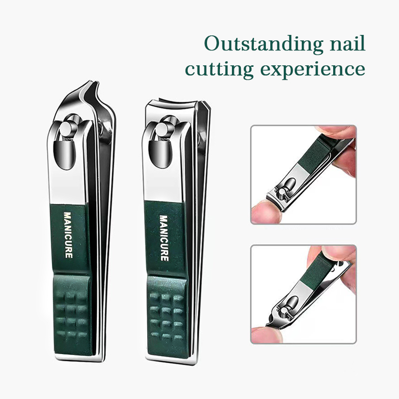 Black/green Portable Luxury Manicure Sets Pedicure Tools Gunting Kuku Hitam Terang Set Alat Perawatan Diri Gunting Alis