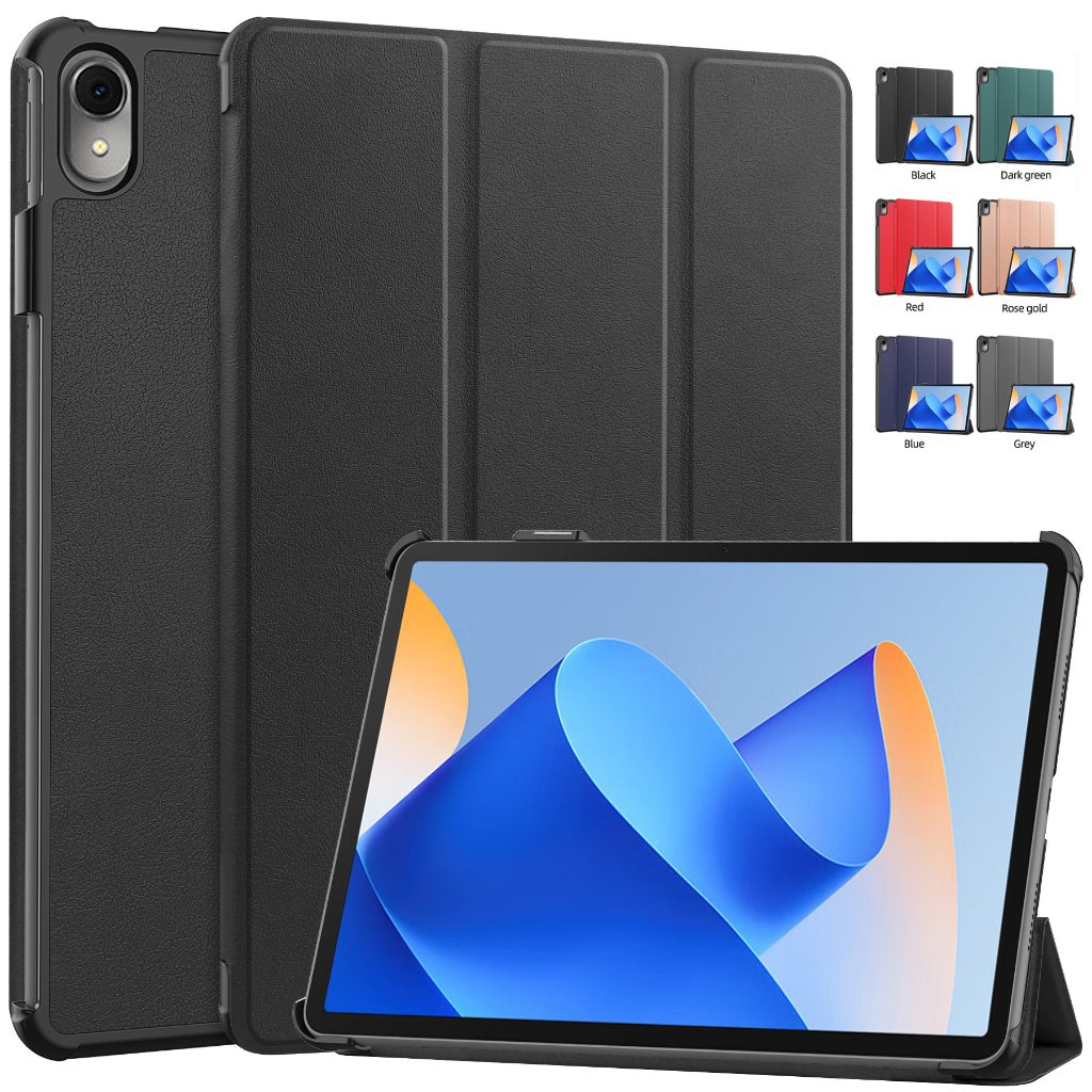 Untuk Huawei Matepad11.0 Inci (2023) DBR-W10 DBR-W00 11.0 Inci Tablet Perlindungan Case Fashion Tri-fold Custer Stand Casing Kualitas Tinggi Flip Holder Warna Solid Leather Cover