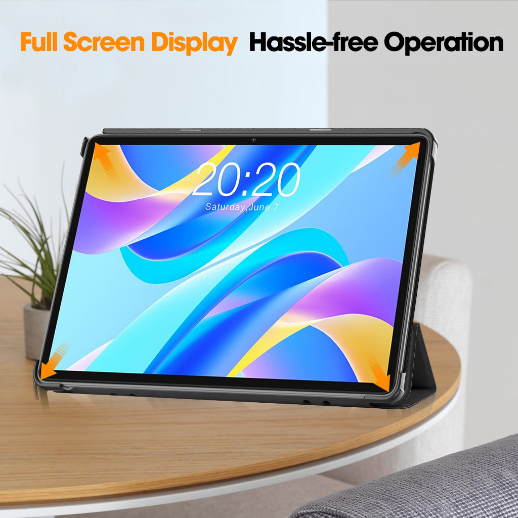 Untuk Teclast M40 Plus P40HD P30S 10.1 &quot;Tablet Protection Case Fashion Tri-fold Custer Stand Casing Kualitas Tinggi Flip Holder Warna Solid Penutup Kulit