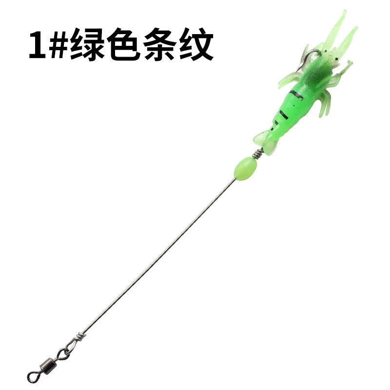 1pcs Luminous Fishing Lure 4.5cm 1.9g Umpan Udang Lembut Umpan Pancing Cacing Buatan Dengan Kait Wobbler Silikon Shone Udang Umpan Pancing Laut Umpan