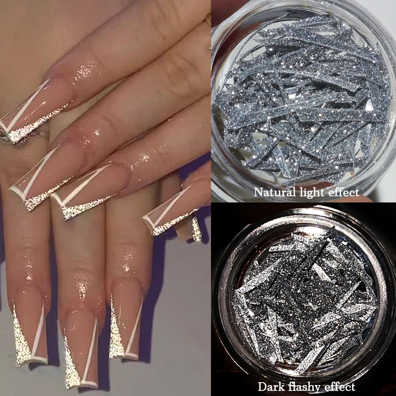 Born PRETTY Nail Glitter Glass Flakes Sparking Nail Art Bright Flakes Sequin 3D Dekorasi Nail Art