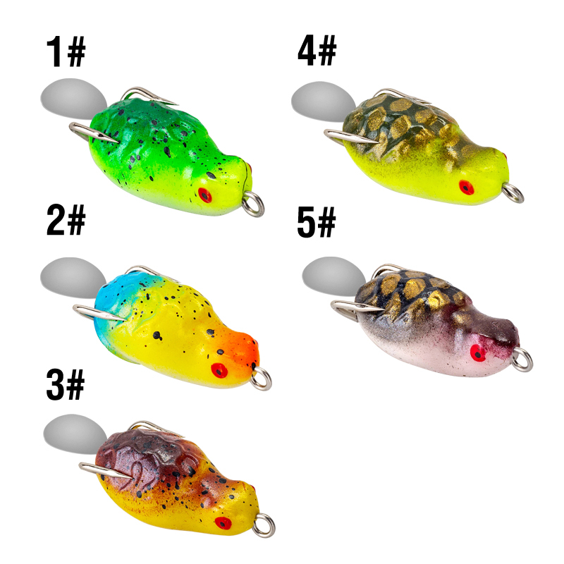 3.5cm/4g Soft Frog Mini Jump Frog Likelife Skin Casting Lompat Umpan Dengan Payet Kait Ganda Warna-Warni Katak Umpan Snakehead Permukaan Halus Topwater Lure