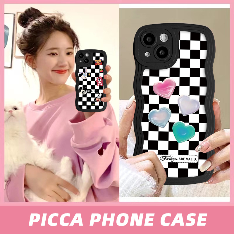 Casing Couple Redmi 12C A1 9A 10 9 10C 10A A1+9T 9C NFC POCO X3 NFC Pro M3 Redmi Note 11 10s 9s 8 9 11s 10 Pro Max Mi 11T Pro Kartun Toy Story Checkerboard Love Heart Soft Sarung