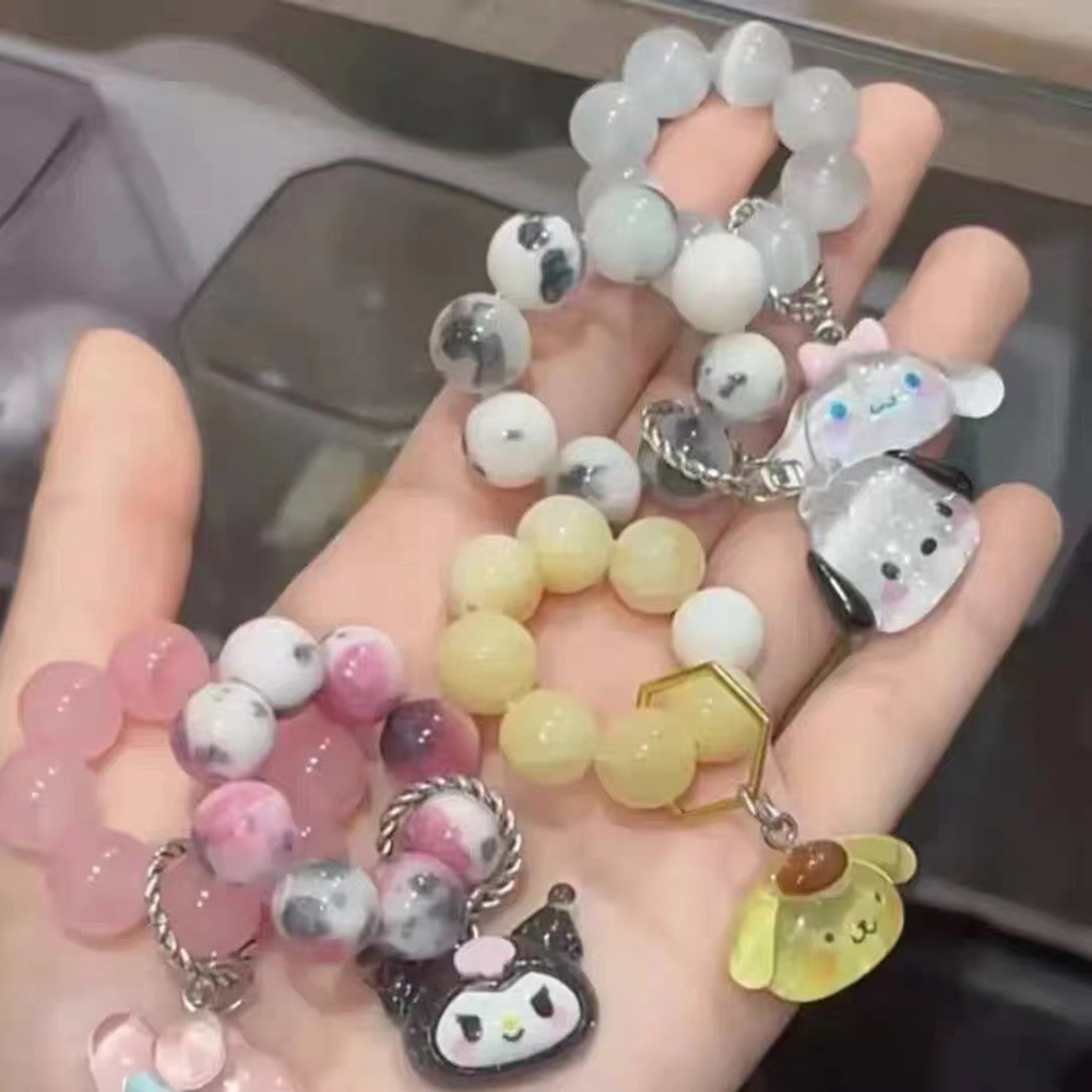 1pcs Sanrio Pesona Manik-Manik Cincin Untuk Hadiah Siswa Tangan Memutar Jari Penghilang Stress