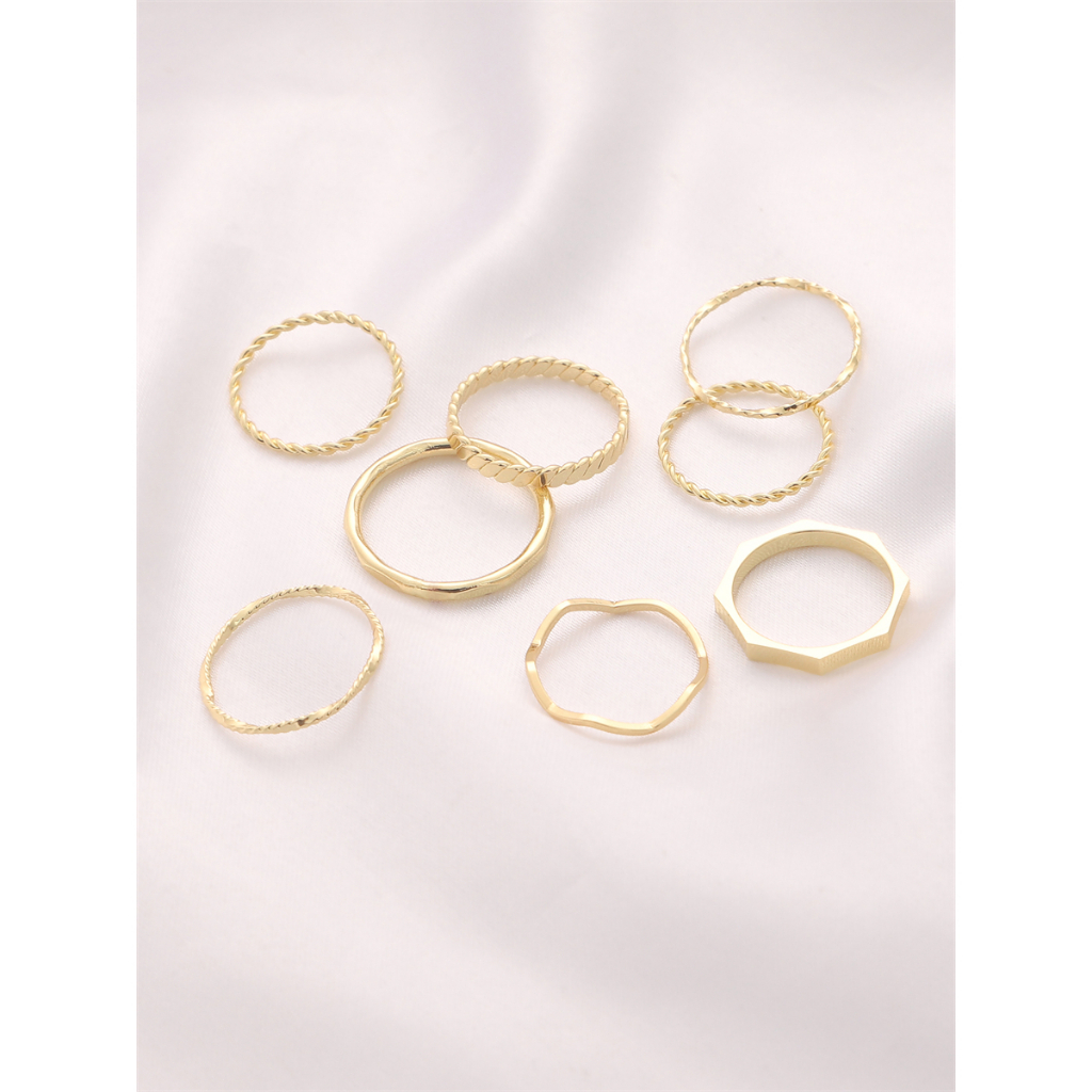 Fashion Perhiasan Tembaga plating Emas 14K plating Cincin ring Elegan Aksesoris Kerja Harian Wanita