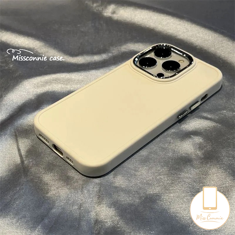 Case Warna Solid Sederhana Kompatibel Untuk iPhone 7Plus 11 14 13 12 Pro Max XR 8Plus X XS Max Mewah Plating Square Lembut Tpu Phone Cover