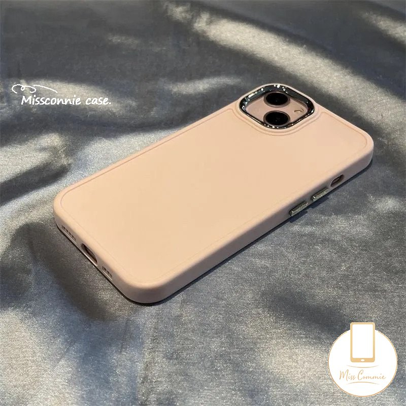 IPHONE Casing Ponsel Persegi Plating Mewah Kompatibel Untuk Iphone11 14 12 13 Pro Max 7Plus 8Plus X XR XS Max Soft Tpu Simple Solid Color Back Cover